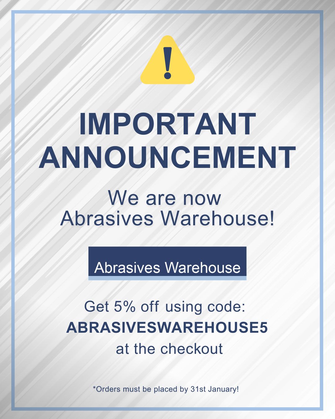 Blue Line Abrasives is now Abrasives Warehouse!